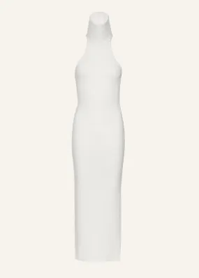 Halter-neck maxi dress in white