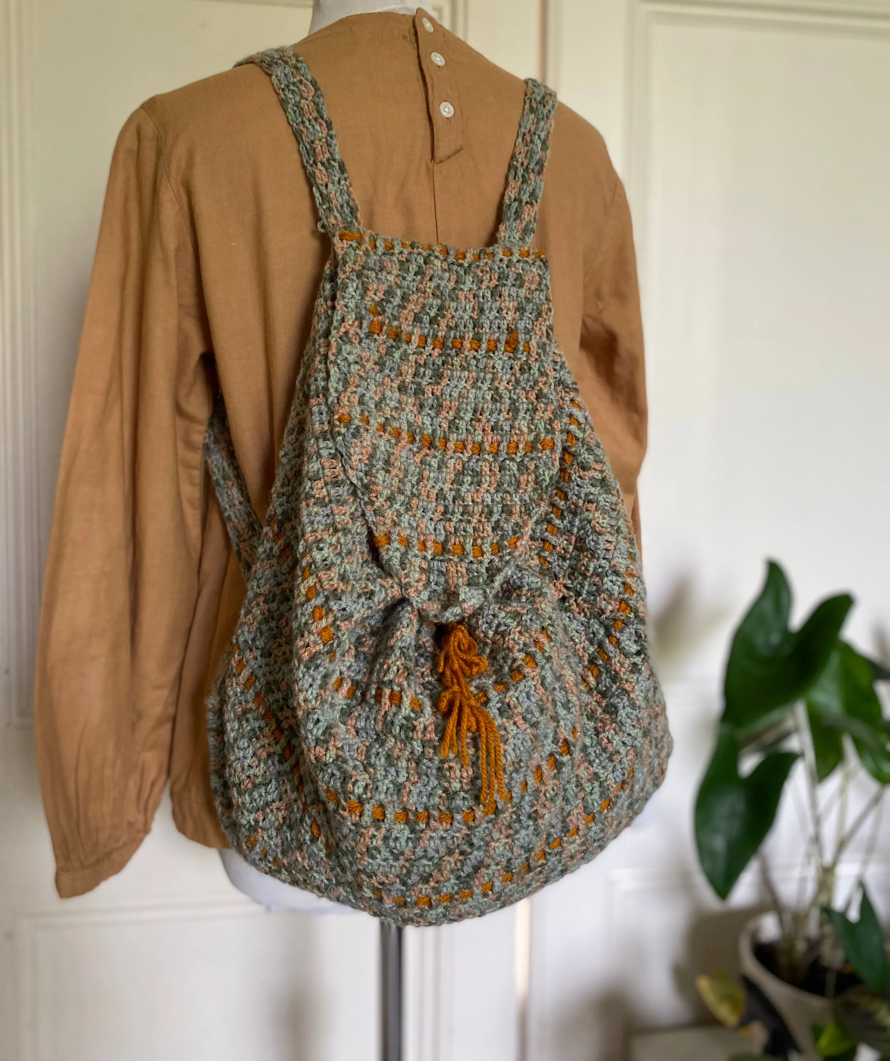 Hand knitted rucksack