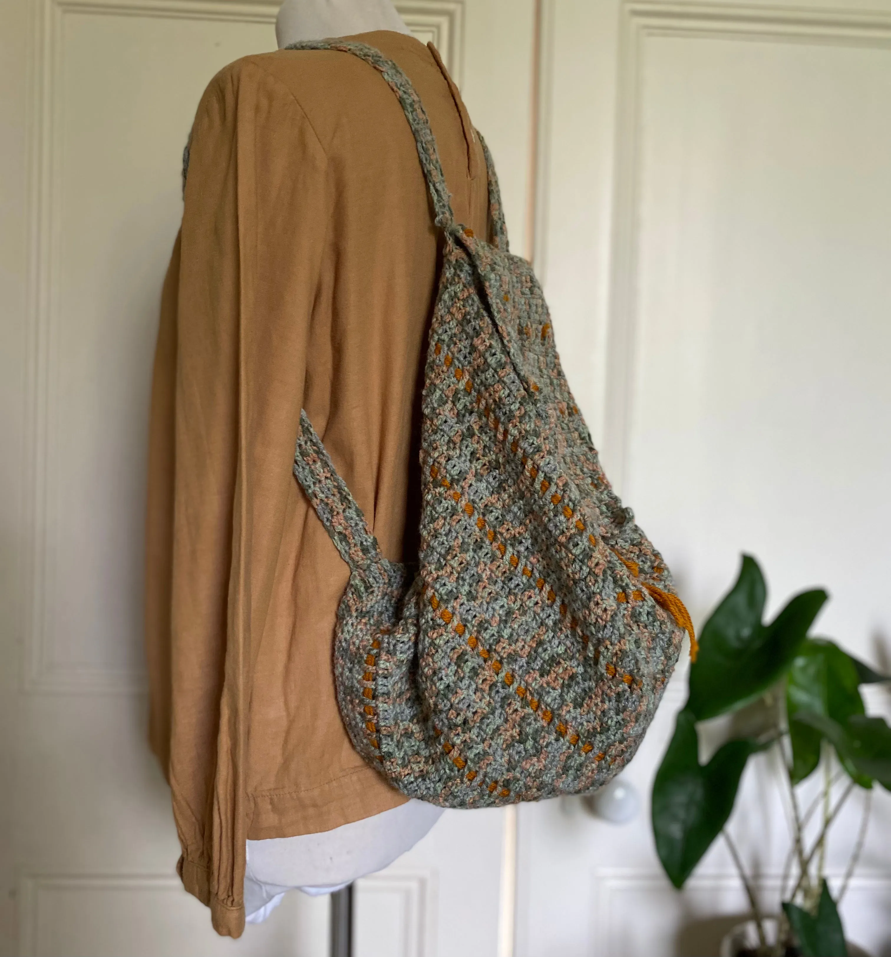 Hand knitted rucksack