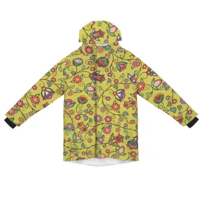 Heartbeat Petals Yellow Unisex Sherpa Lined Hooded Coat