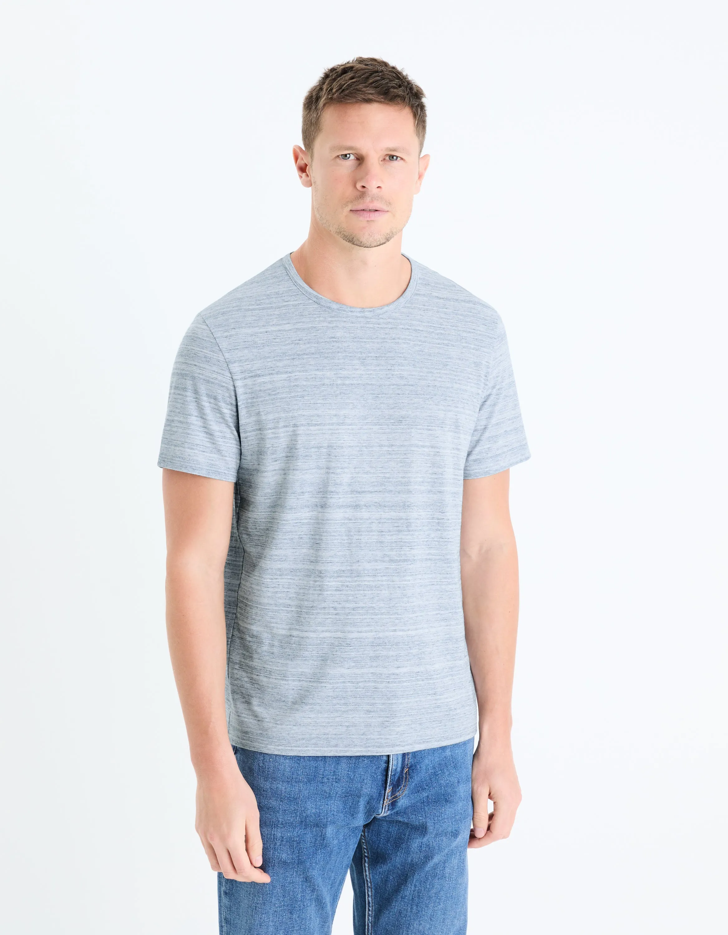 Heathered T-shirt With straight cut and round neck