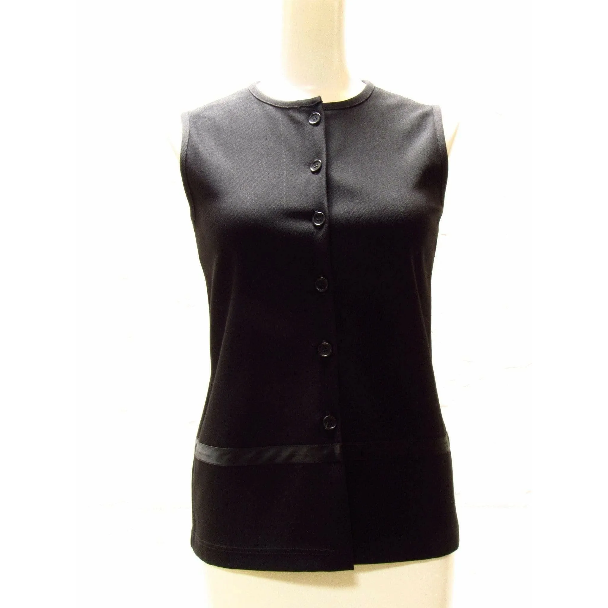 Helmut Lang Minimal Black Buttoned Vest