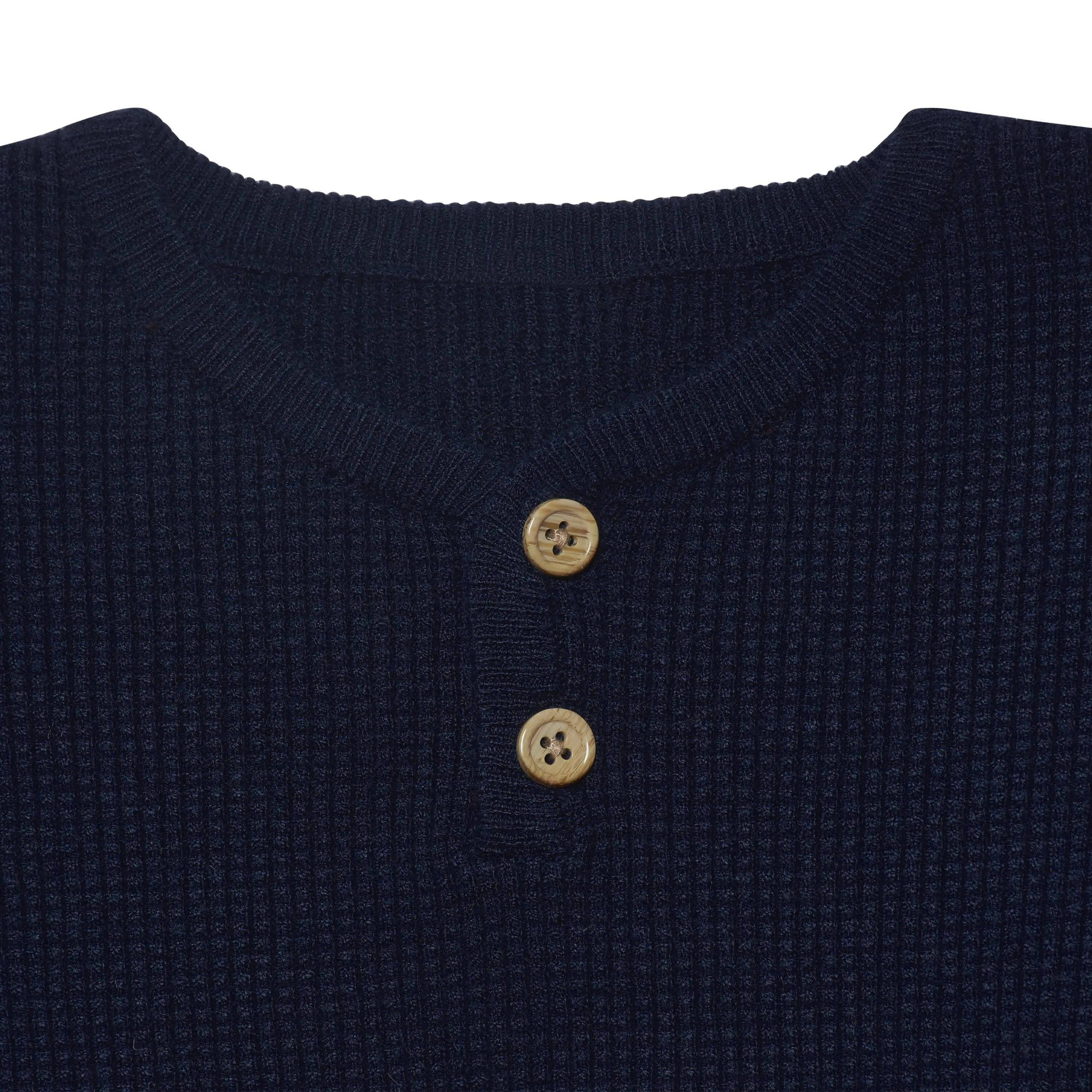 Infant & Toddler Boys Blue Henley Sweater