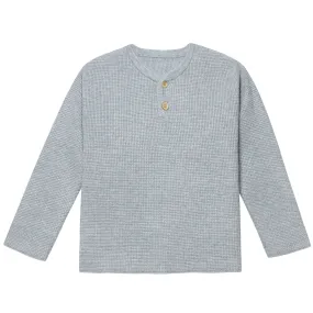 Infant & Toddler Boys Gray Heather Henley Sweater