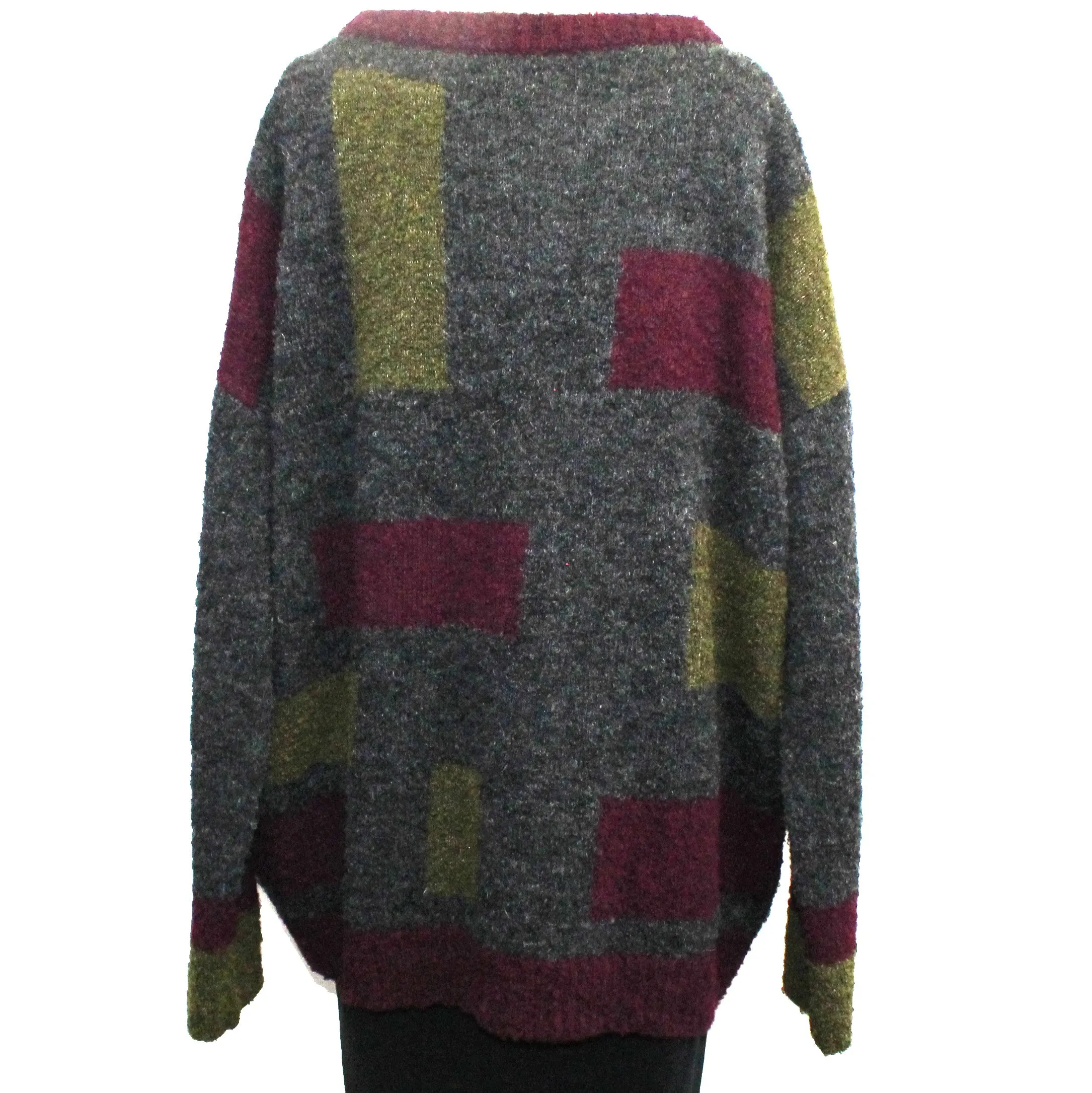 Iridium Sweater, Color Block, Wild Berry/Grey/Green, M/L