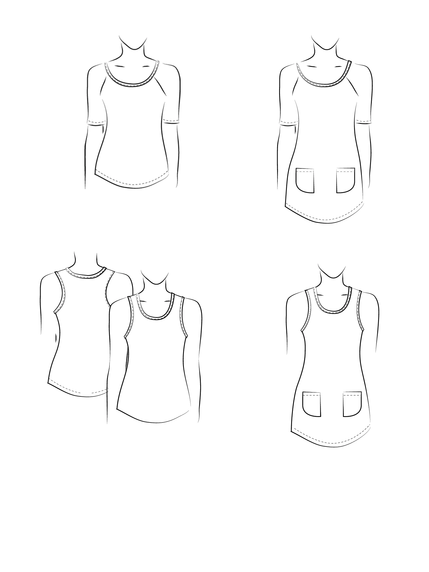 Jalie - Raglan T-Shirt, racerback and tunic - Top