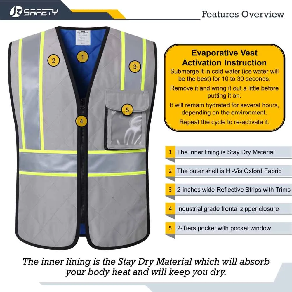 JKSafety Evaporative Cooling Hi-Vis Reflective Safety Vest (JKC129)