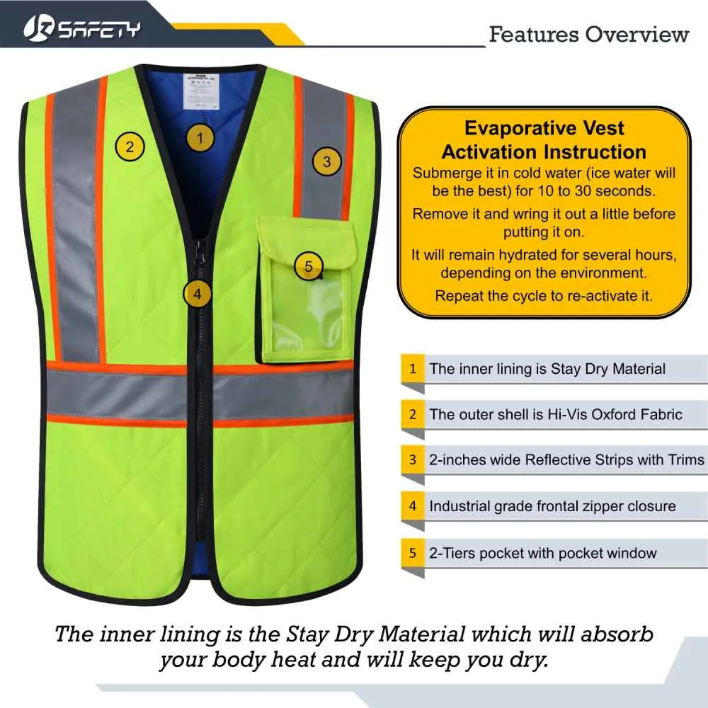 JKSafety Evaporative Cooling Hi-Vis Reflective Safety Vest (JKC129)