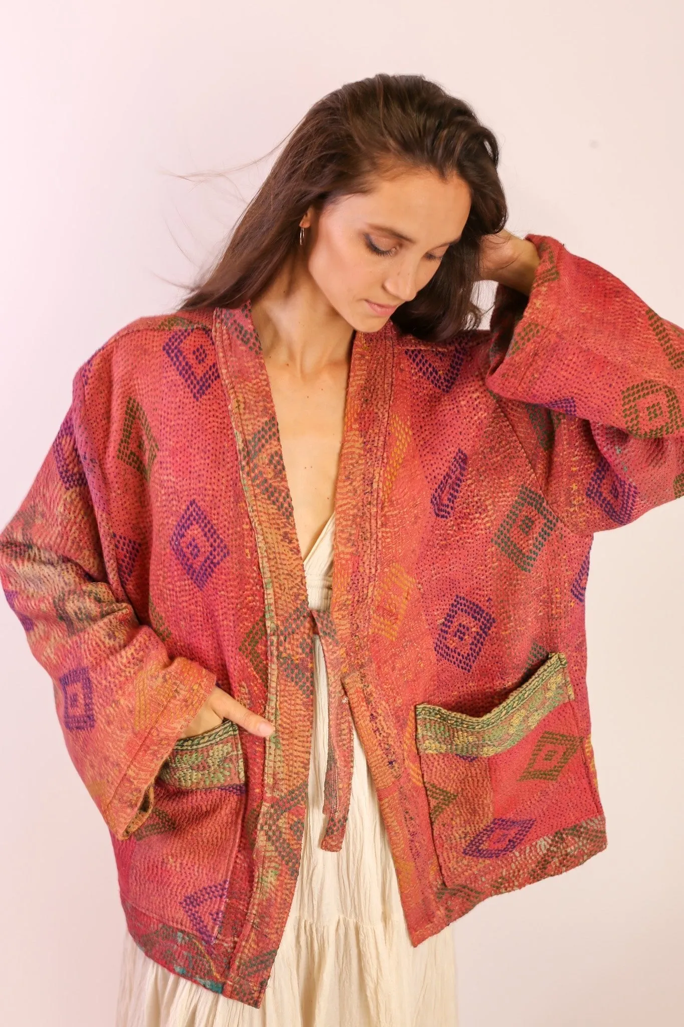 KANTHA FABRIC KIMONO JACKET VALESSA