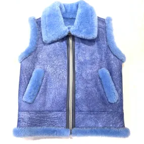 Kashani Men's Powder Blue Shearling Vest