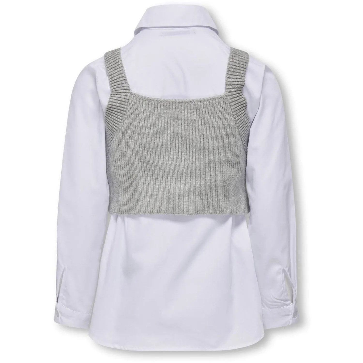 kids ONLY Cloud Dancer Zoe 2 Piece Shirt With Knit Vest