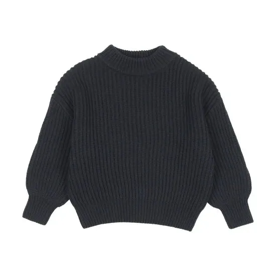 Kin and Kin Navy Ribbed Sweater