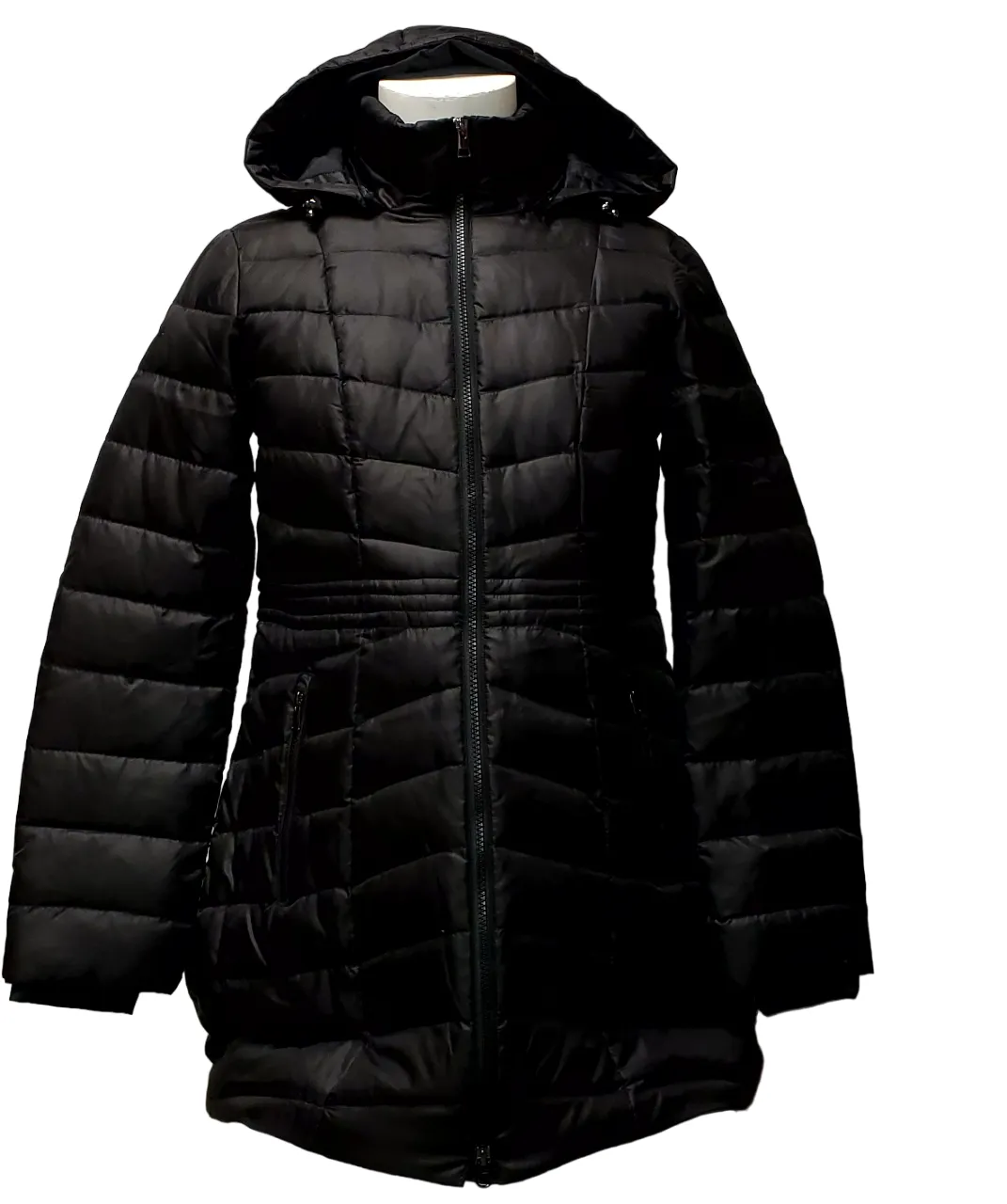 Lands End Ladies Down Puffer Jacket-Black