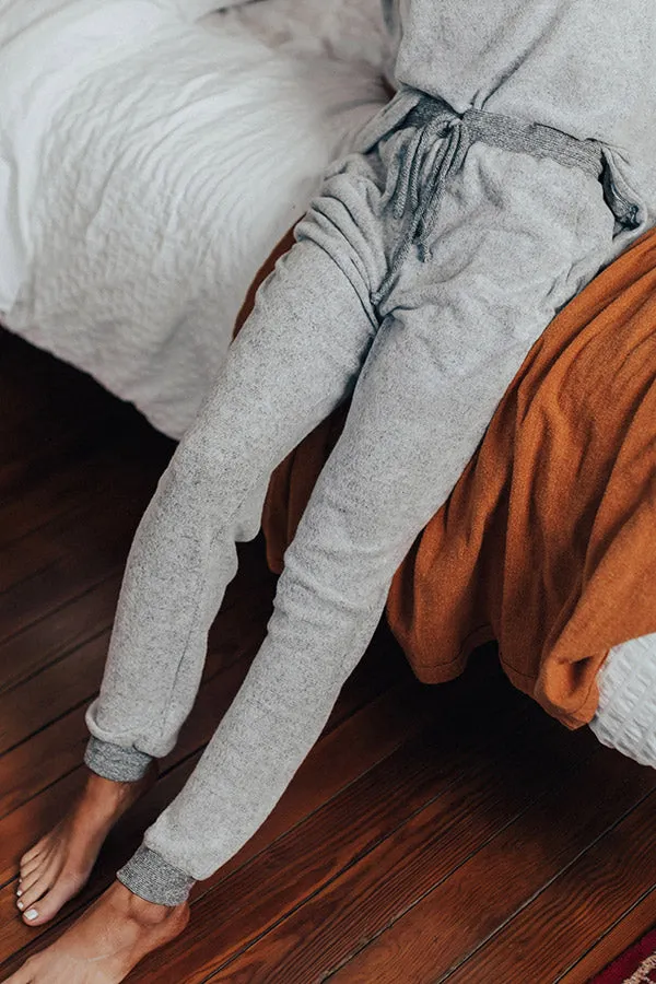 Let The Cozy Times Roll Joggers In Grey