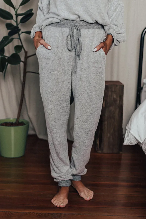 Let The Cozy Times Roll Joggers In Grey