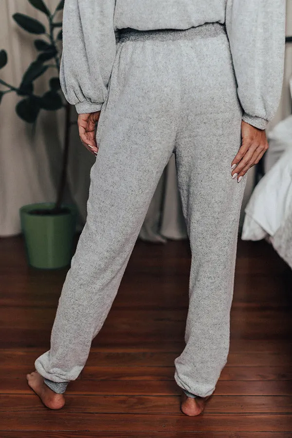 Let The Cozy Times Roll Joggers In Grey