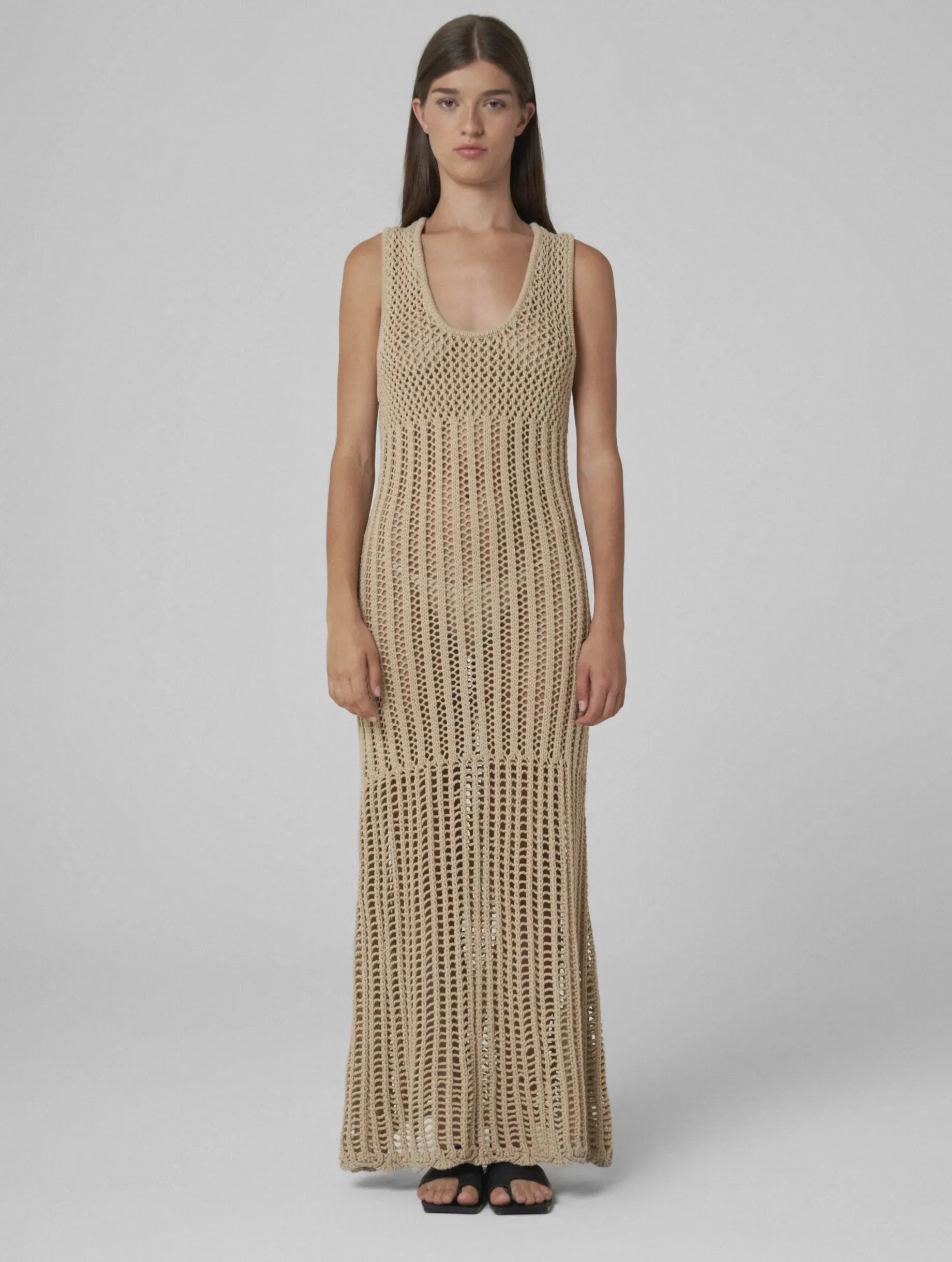 LILA Open-knit maxi-dress