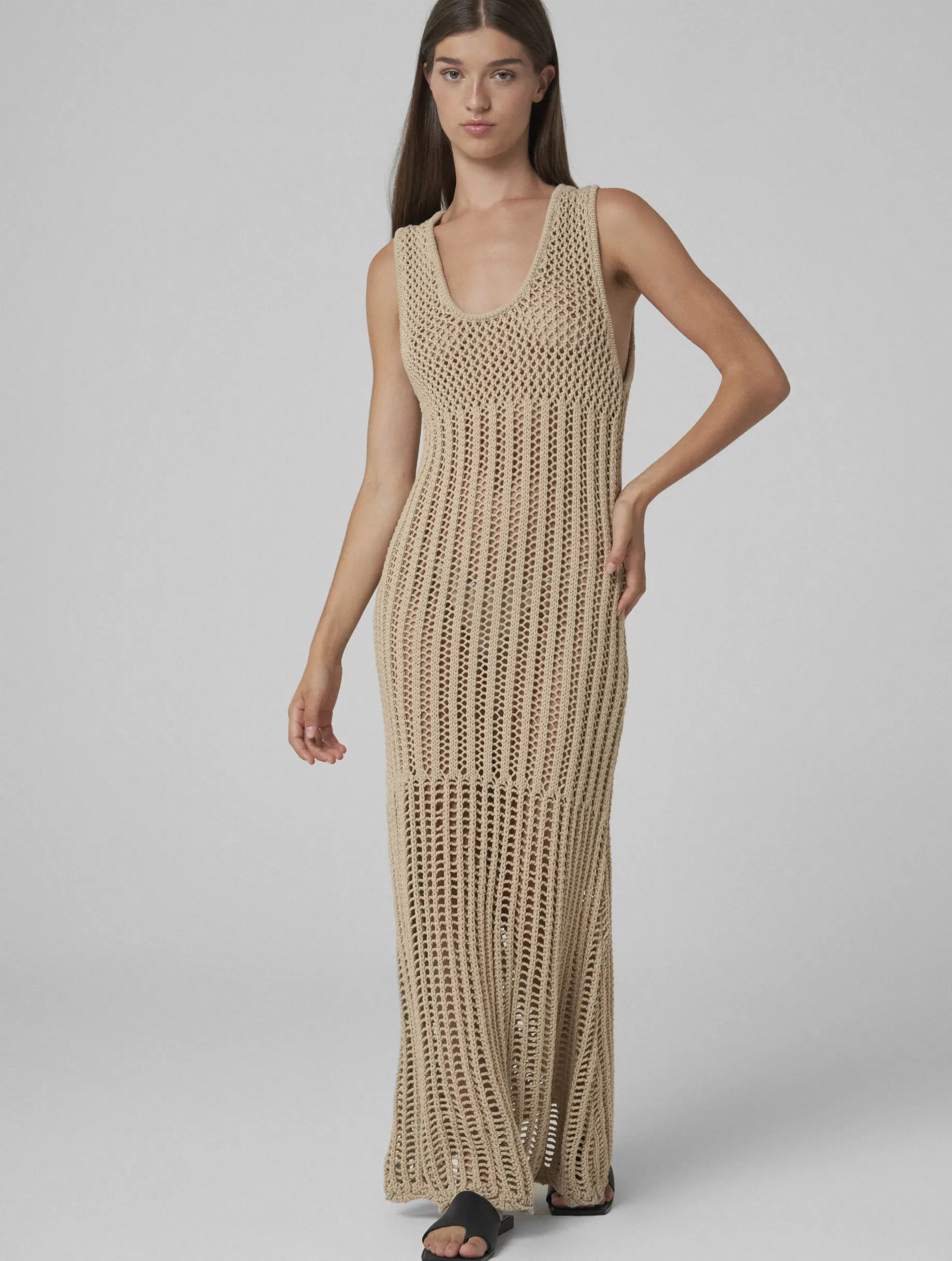 LILA Open-knit maxi-dress