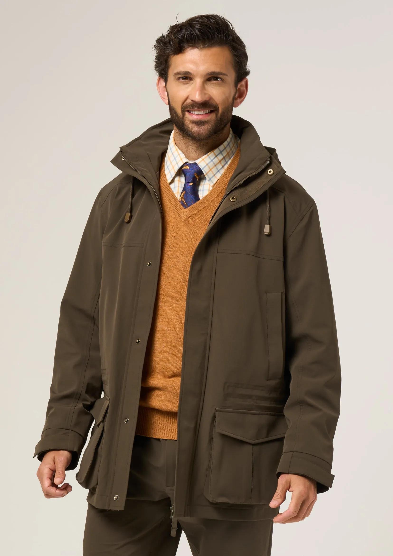 Lockwood Men's Shooting Coat In Olive - Shooting Fit