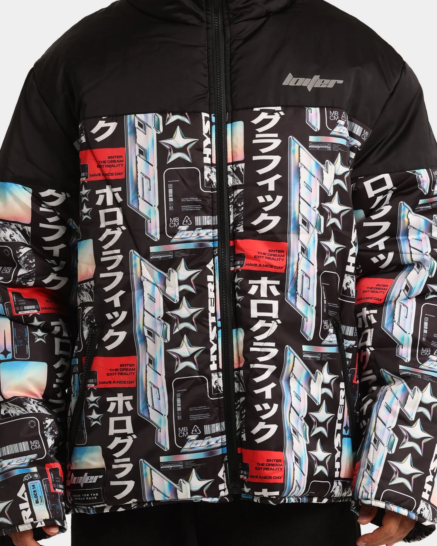 Loiter Constellation Puffer Jacket Black/Multi-Coloured