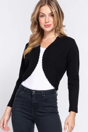 Long Sleeve Scalloped Bolero