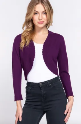 Long Sleeve Scalloped Bolero