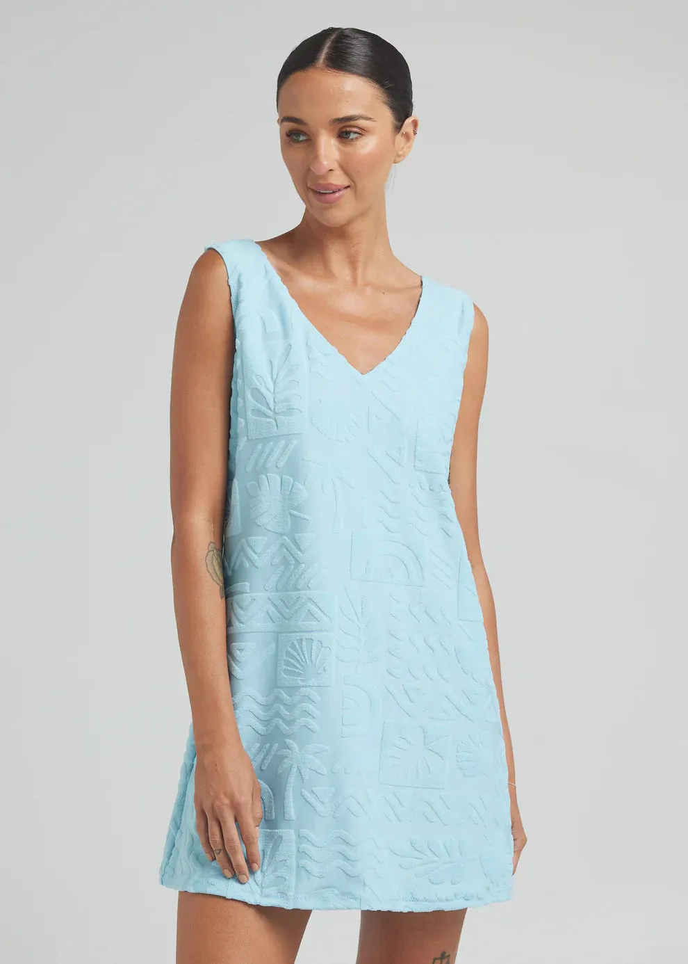 Mai Tai V Tunic Dress - Skylight