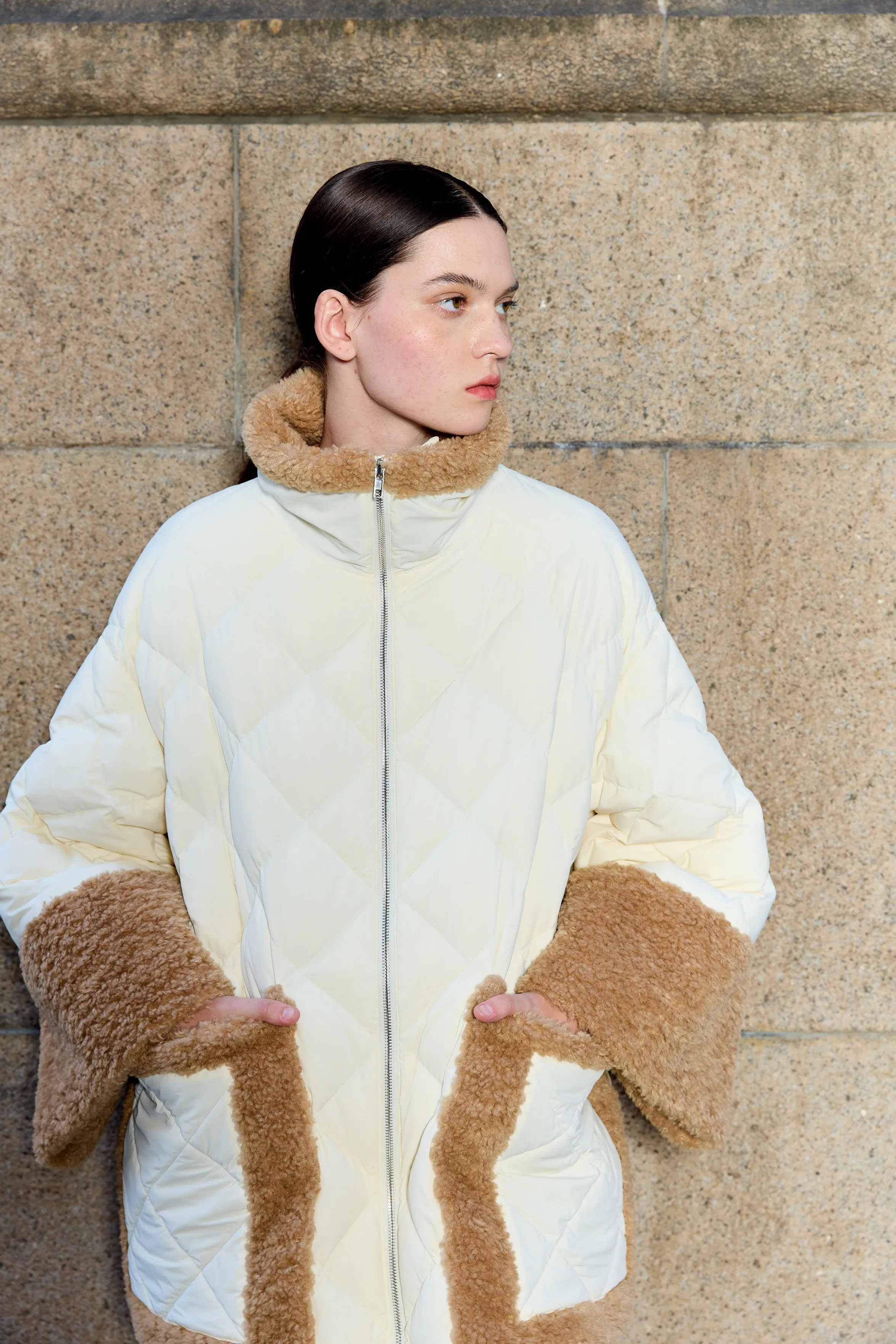 Maxi Teddy Down Jacket - Ivory