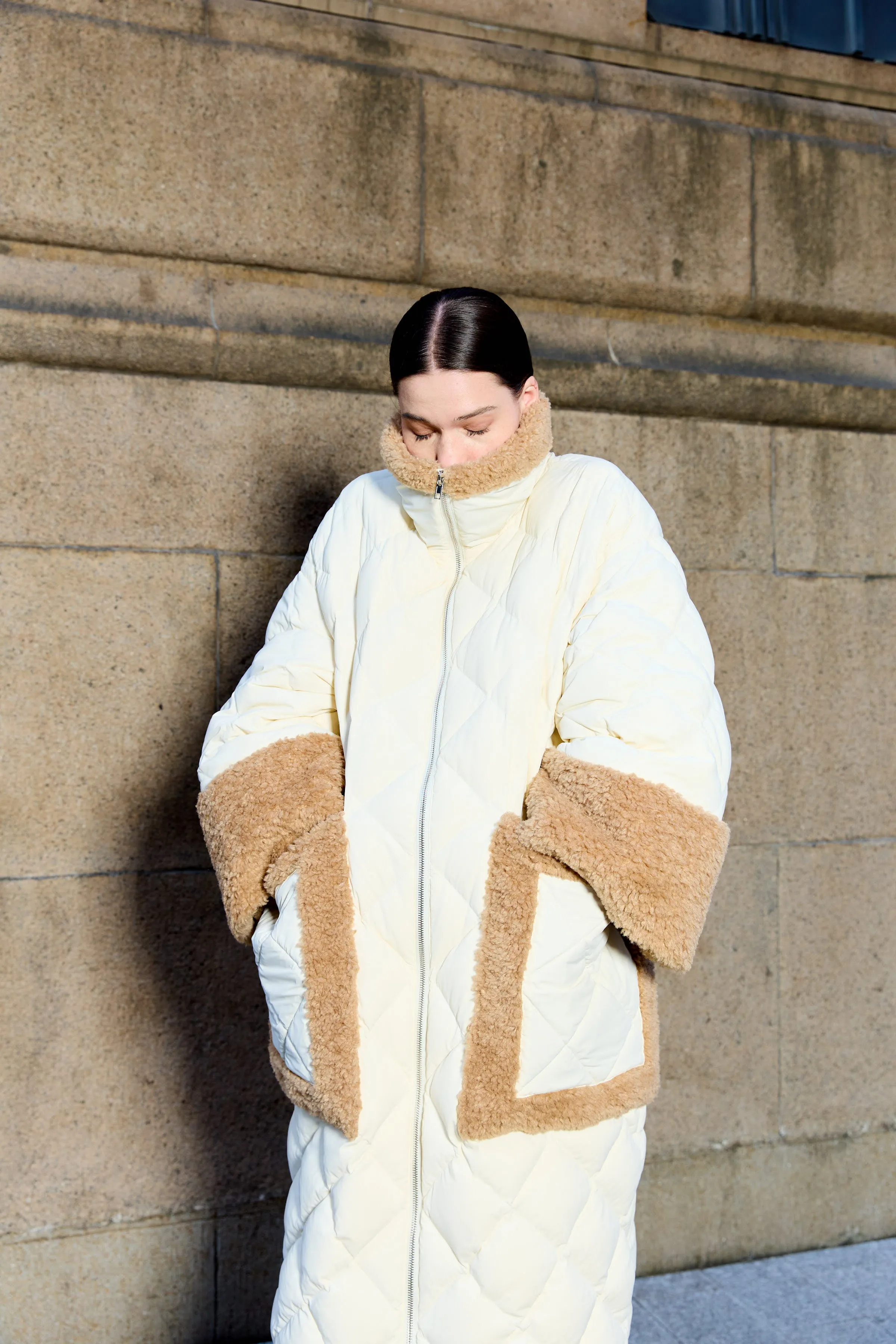 Maxi Teddy Down Jacket - Ivory