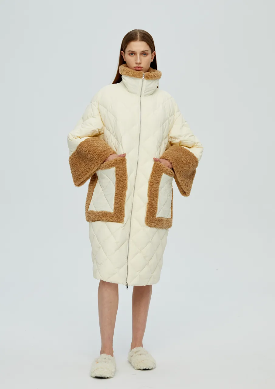 Maxi Teddy Down Jacket - Ivory