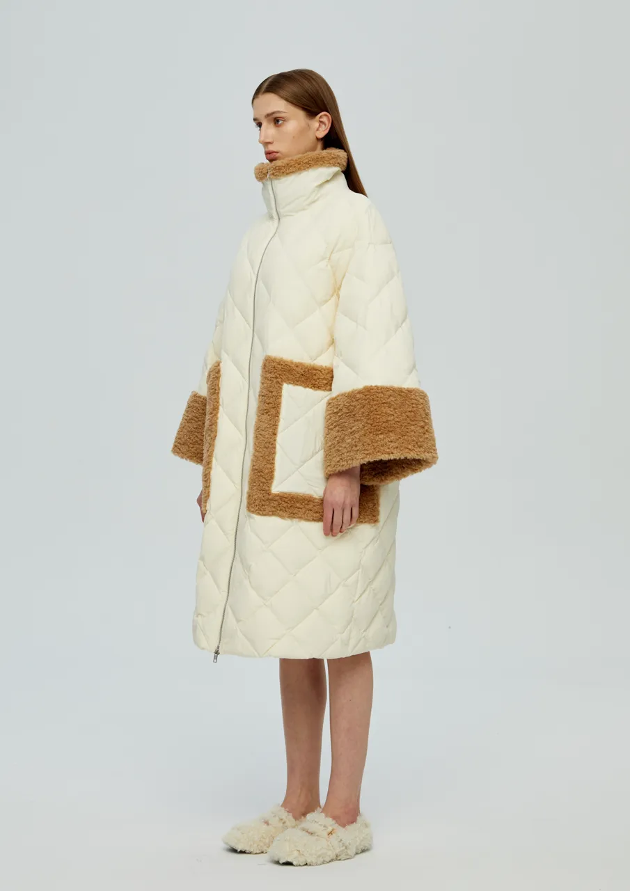 Maxi Teddy Down Jacket - Ivory