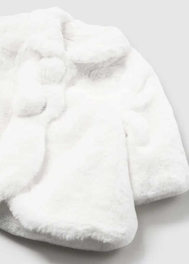 MAY White Faux Fur Coat