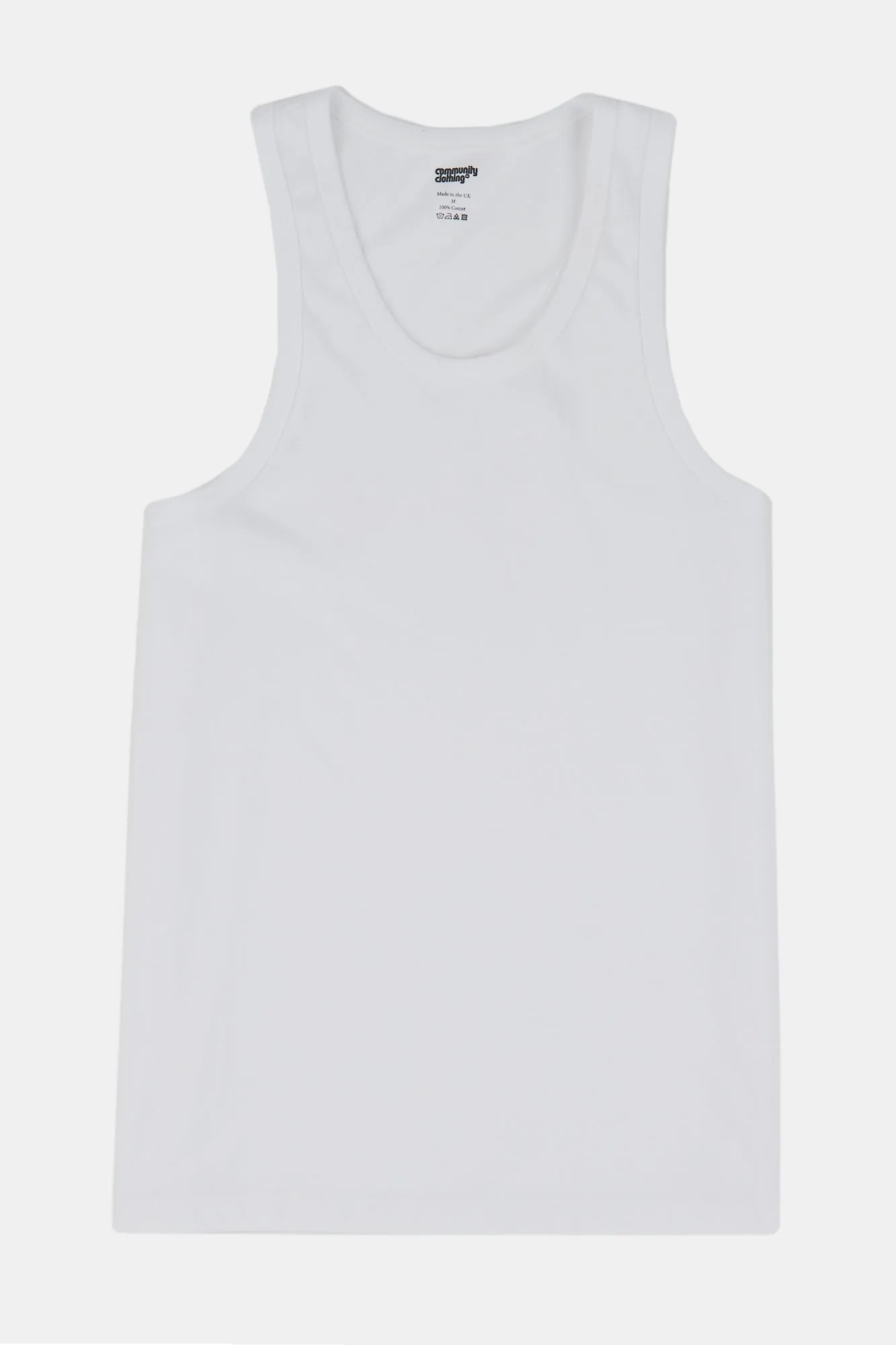 Mens Racer Back Vest Plastic Free - White