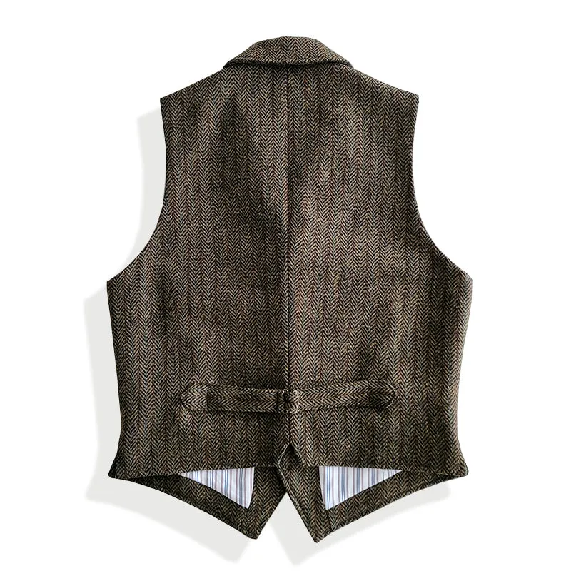 Men's Striped Tweed Suit Vest