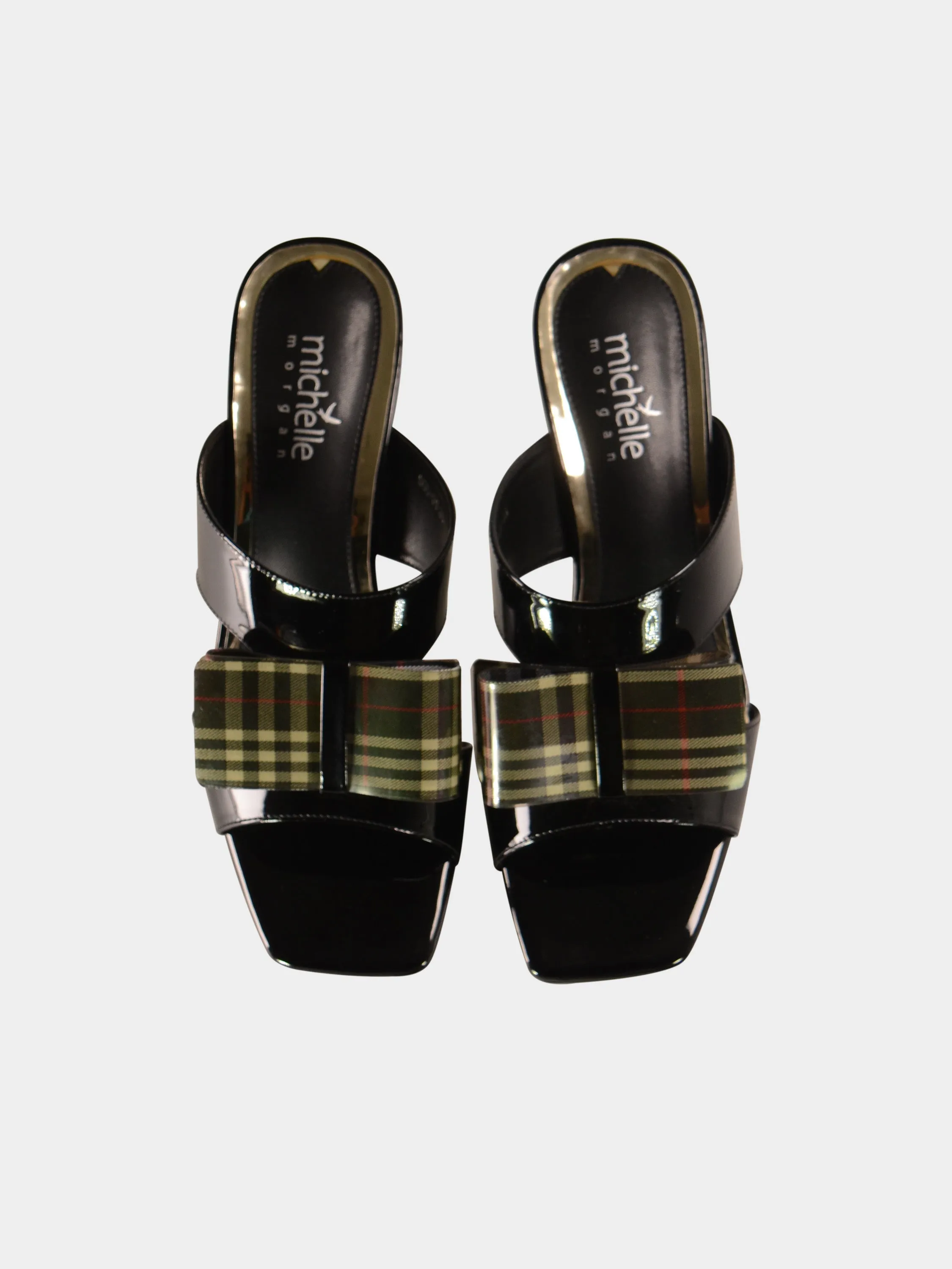 Michelle Morgan 908-01 Plaid Bow Heeled Sandals