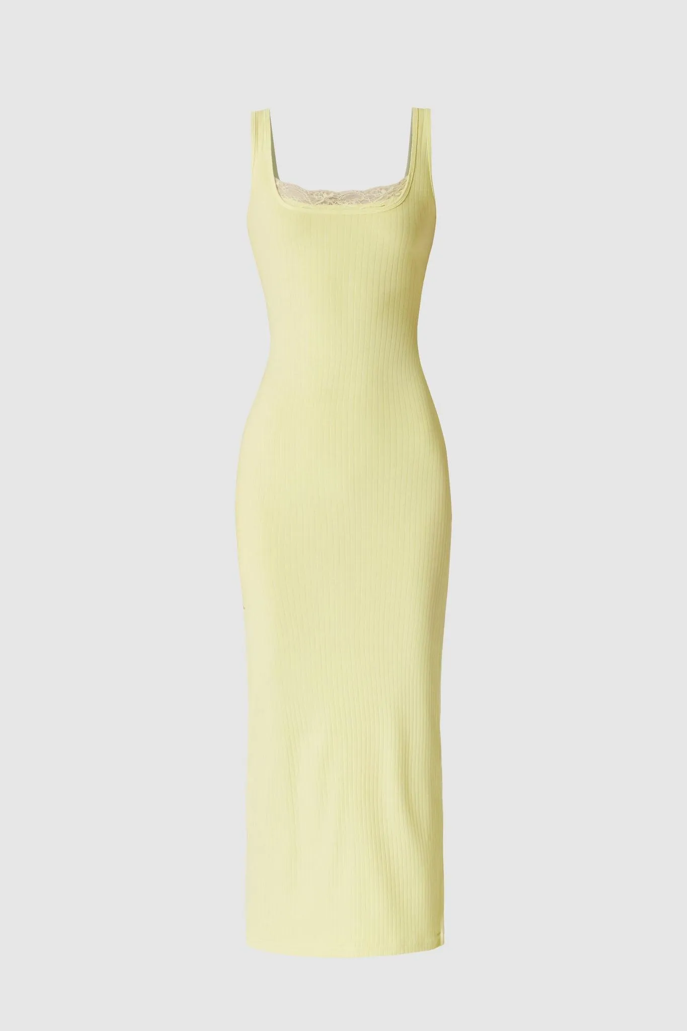 Mina Ribbed Dress - Lemon