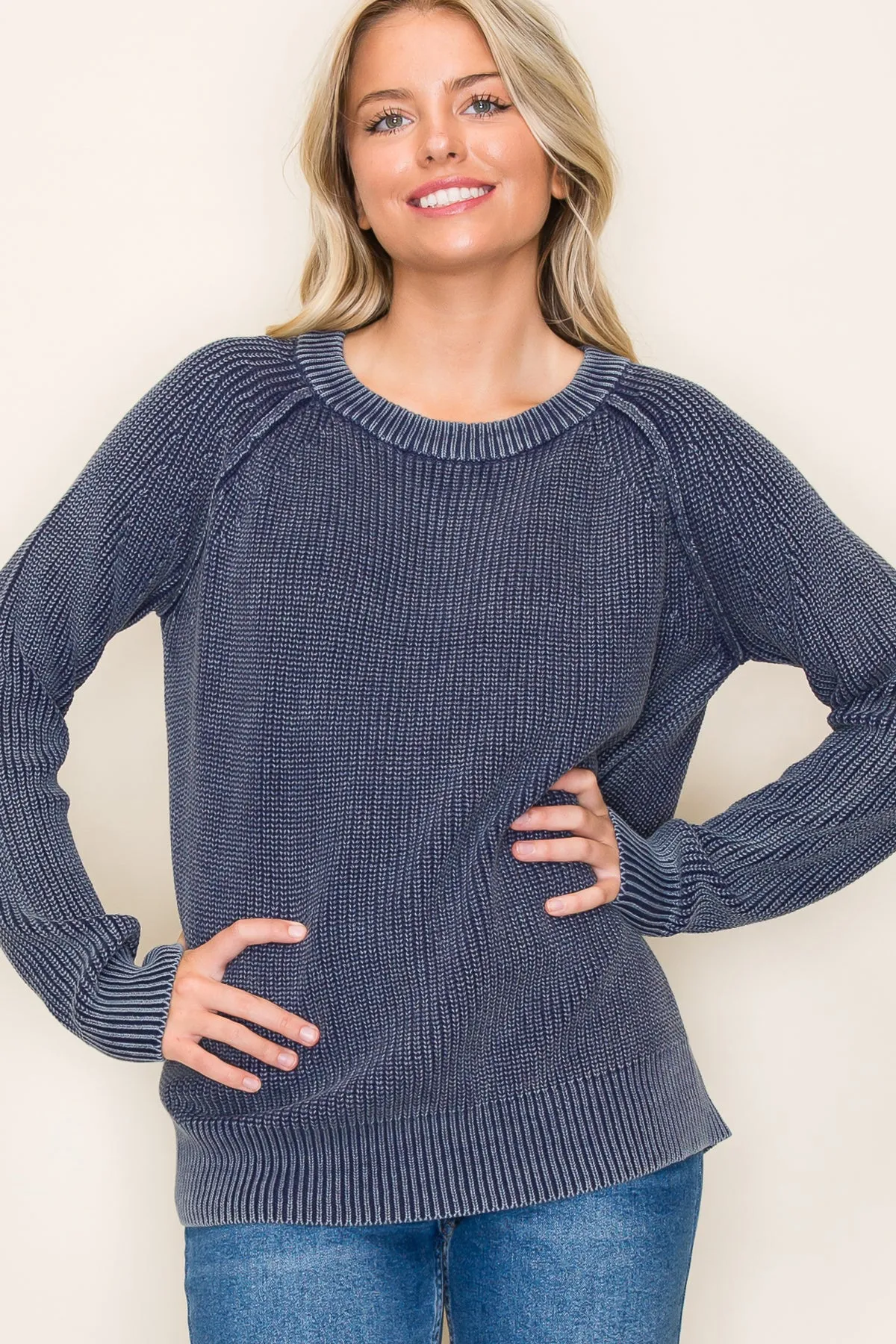 Mineral Crew Neck Knit Pullovers - 2 Colors!