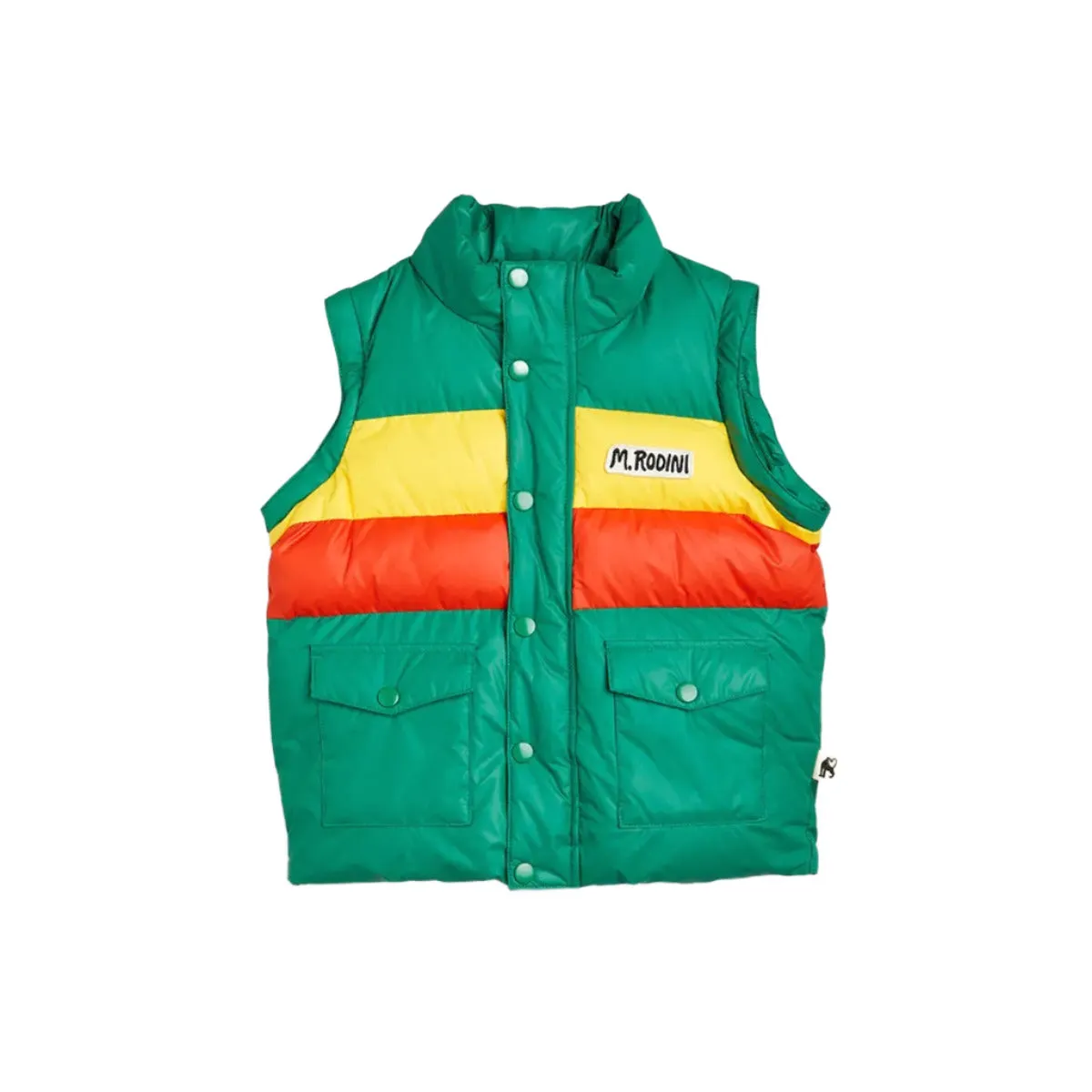 MINI RODINI - Zipper Sleeve Puffer Jacket Green