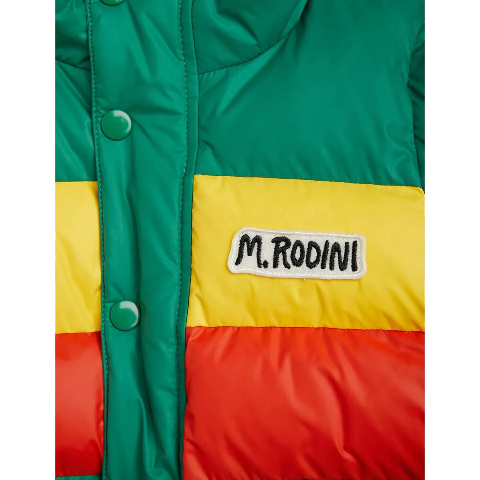 MINI RODINI - Zipper Sleeve Puffer Jacket Green