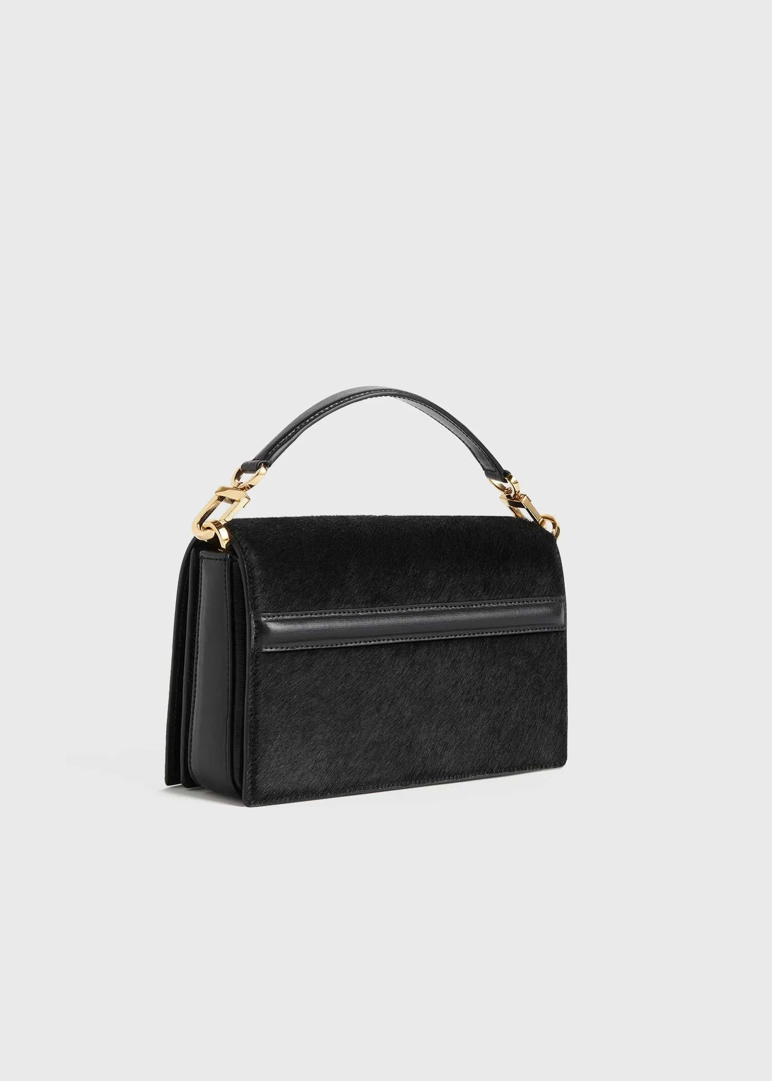 Mini T-flap pony hair bag black