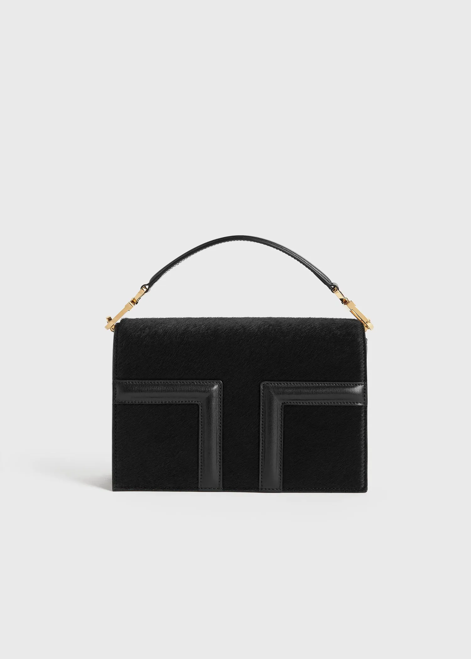 Mini T-flap pony hair bag black