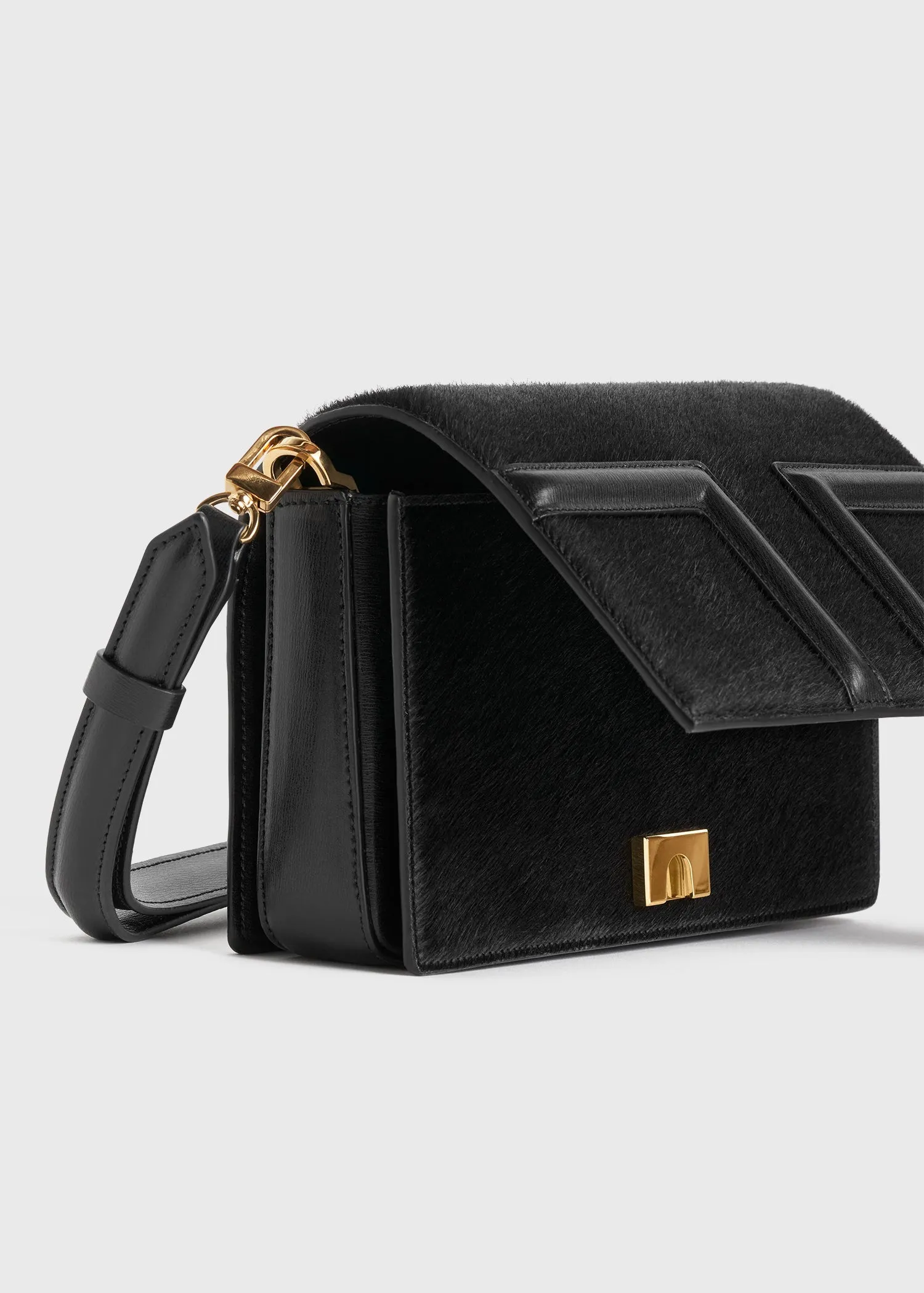 Mini T-flap pony hair bag black