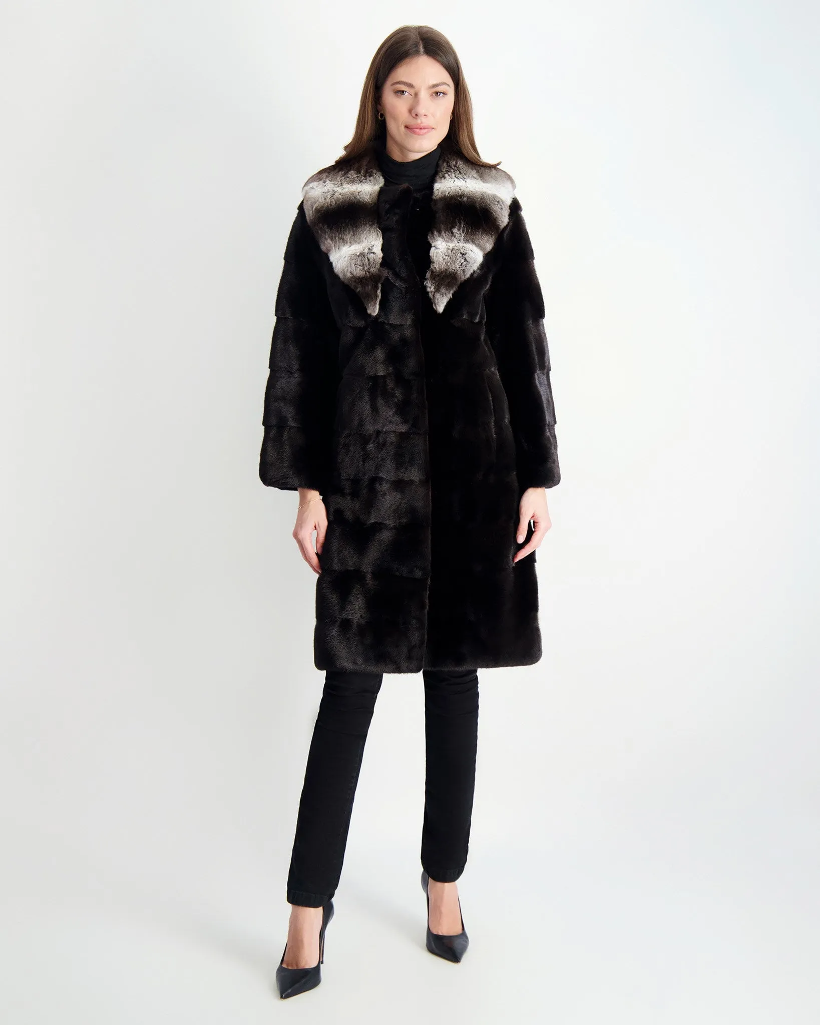 Mink Short Coat Chinchilla Collar