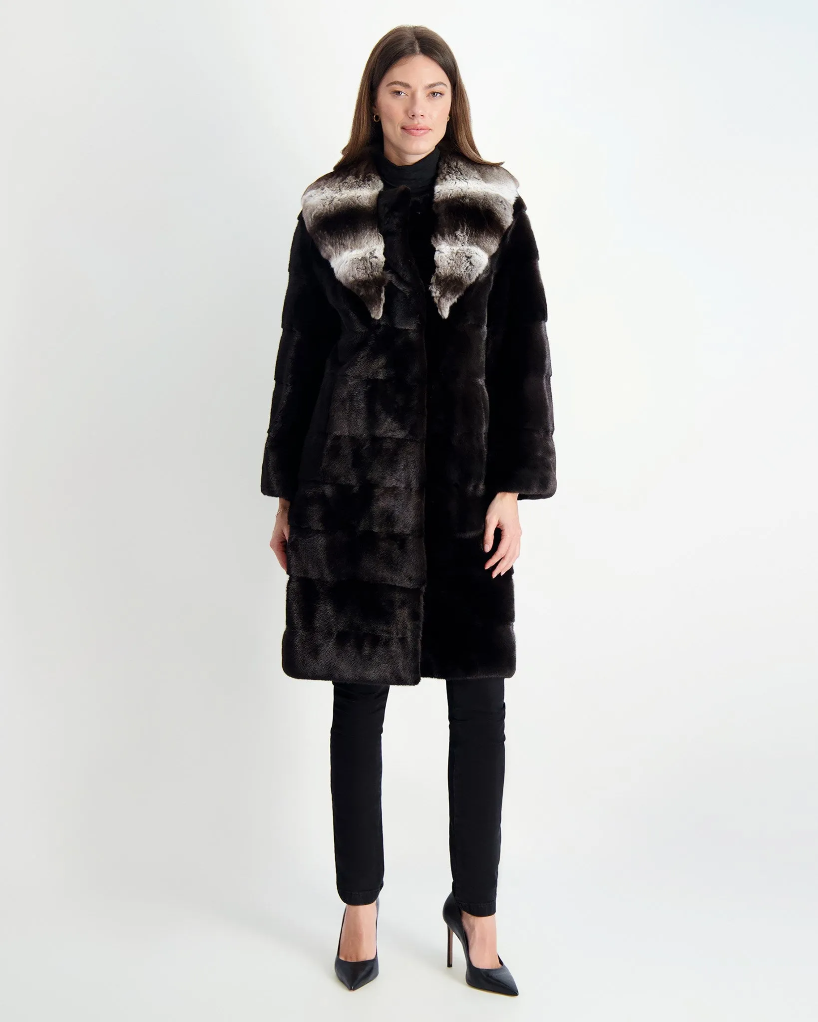 Mink Short Coat Chinchilla Collar