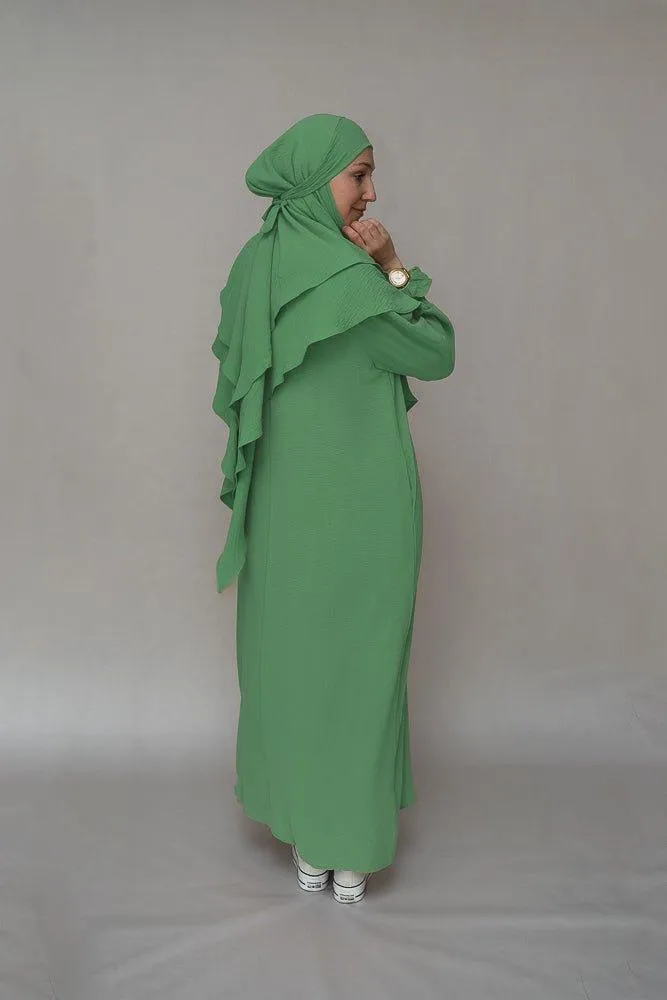 Mint Green Non-Wrinkling Modest Gown with Pockets