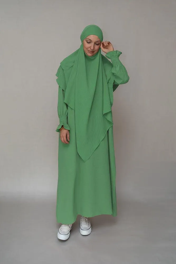 Mint Green Non-Wrinkling Modest Gown with Pockets