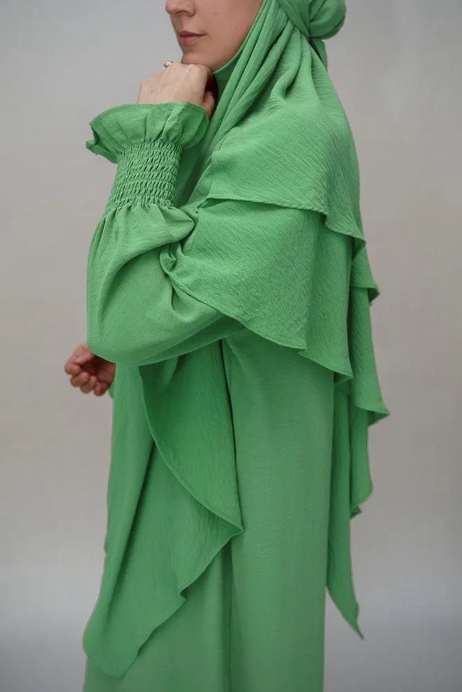 Mint Green Non-Wrinkling Modest Gown with Pockets