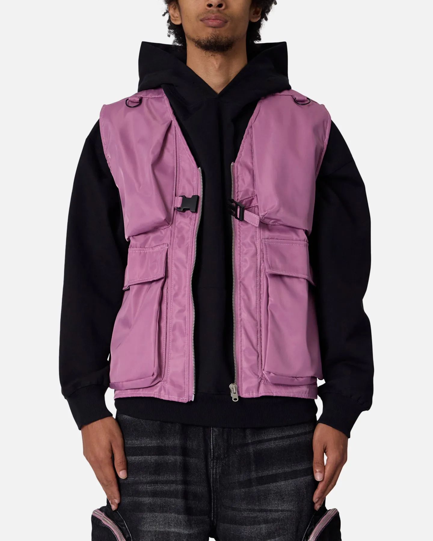 MNML Nylon Utility Vest Pink