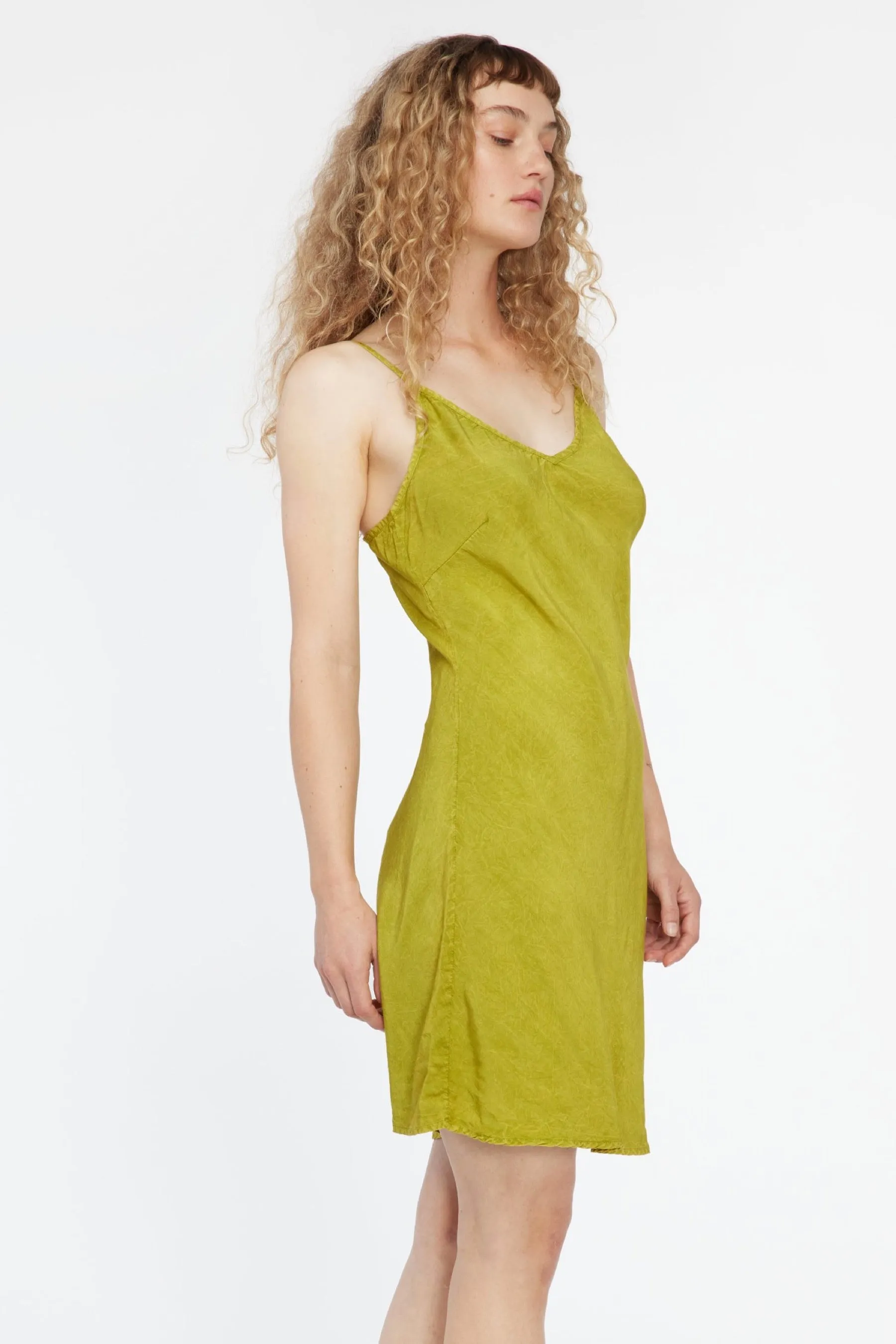 Moss Crinkle Nico Slip Dress