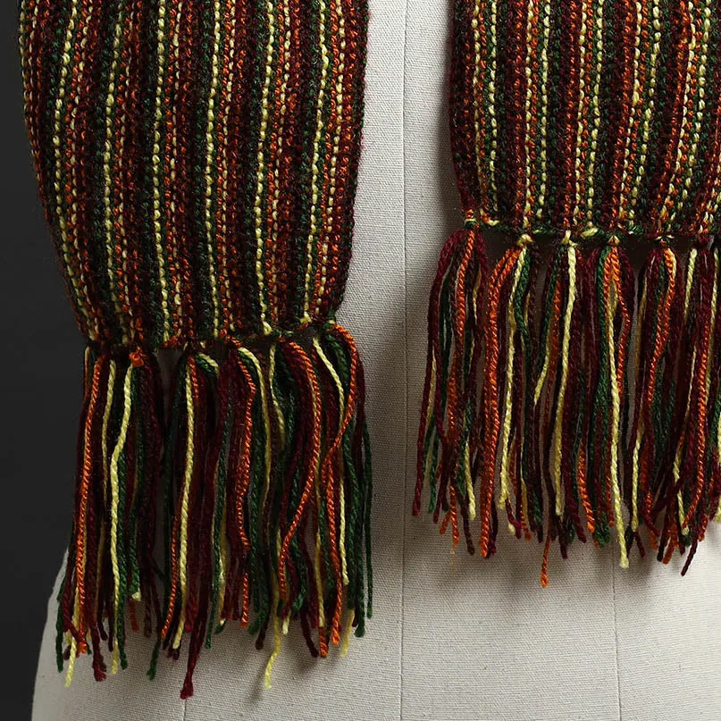 Multicolor - Kumaun Hand Knitted Woolen Muffler 51